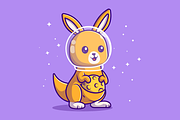 Cute Kangaroo Astronaut With Moon, an Animal Illustration by Catalyst Labs (Thumbnail 2 of 3)