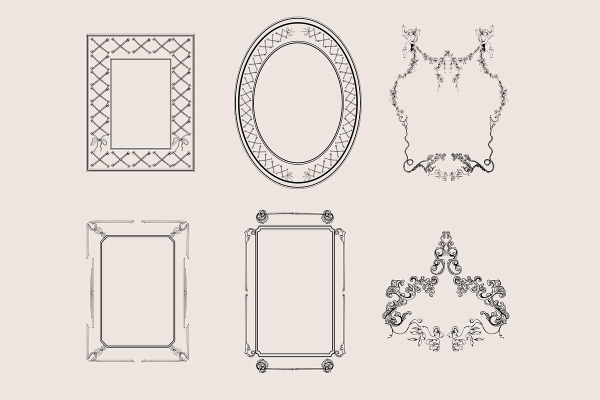 Vintage Frames SVG Clipart PNG, a Decorative Illustration by Anada Arty (Photo 6 of 18)
