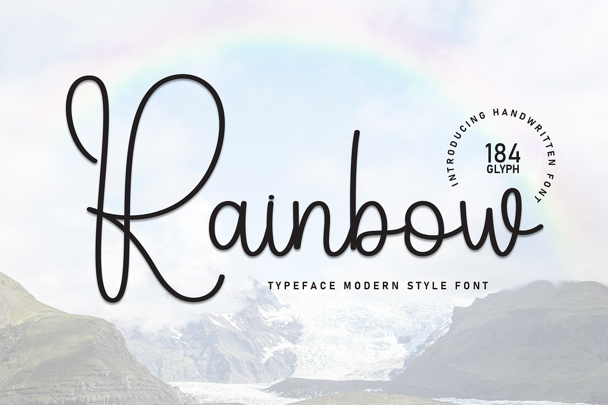 Rainbow | Script Font, a Handwritten Font by Scratchones (Photo 1 of 8)