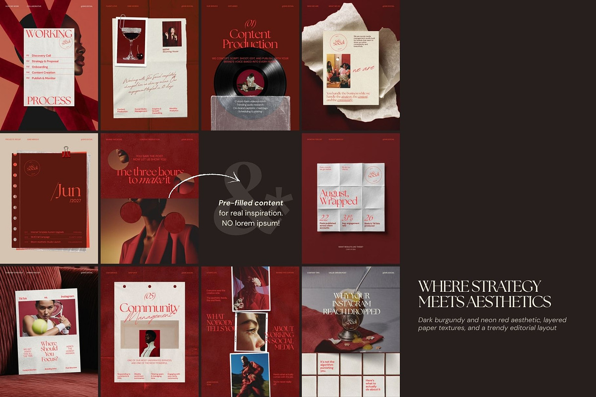Burgundy Social Media Manager Post, a Social Media Template by And Done Studio (Photo 6 of 8)