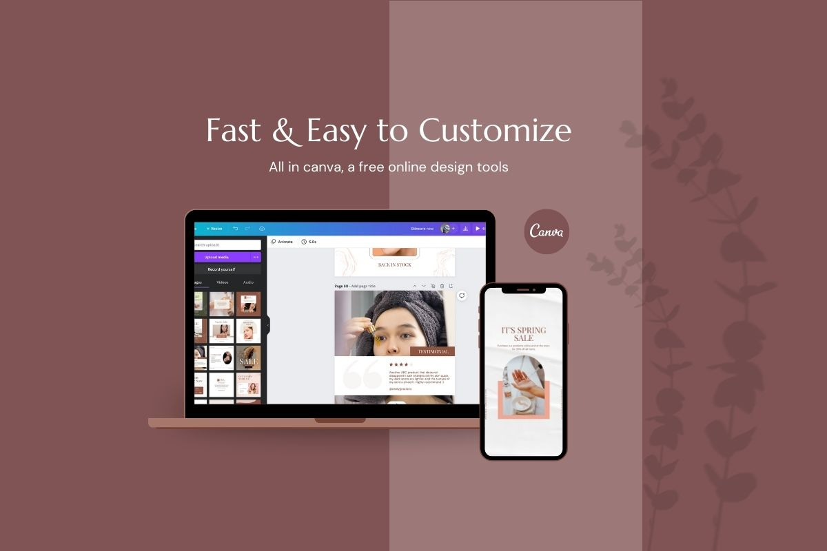 Skincare & Makeup Canva Template, a Social Media Template by Kawalan Studio (Photo 2 of 10)