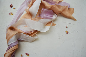 Silk Ribbons, Textured Board, Mockup