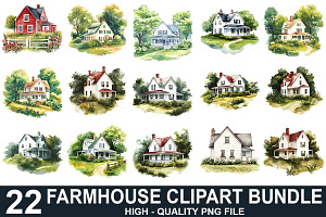 Watercolor House Clipart Bundle, an Illustration by crative8112