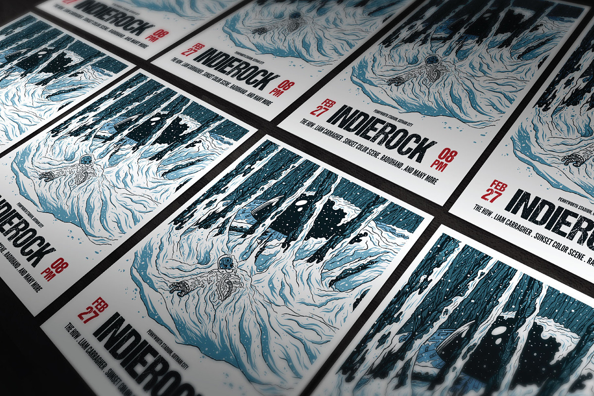 13 Hand Drawn Indie Music Flyers, a Flyer Template by ashenterprise (Photo 13 of 16)