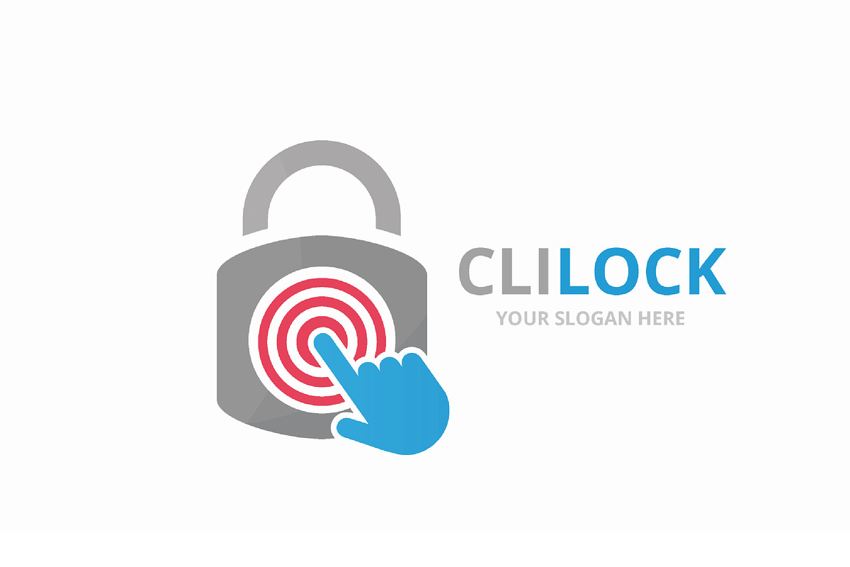Vector lock and click logo, a Branding & Logo Template by GraphiShop