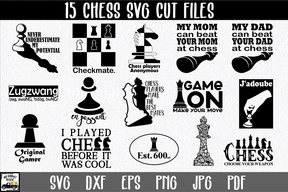 Chess SVG Bundle, an Illustration by OldMarket Designs (Photo 1 of 11)