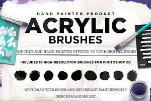 Hand Painted Acrylic Brushes