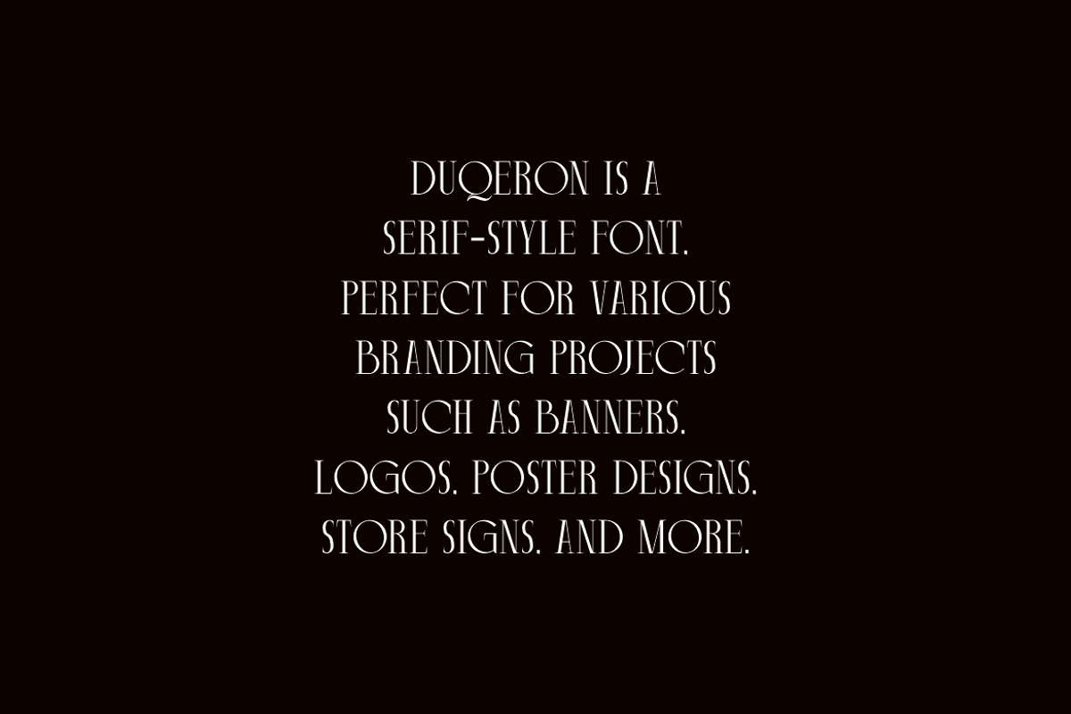Duqeron - Modern Elegant Font, a Serif Font by Iqsiart Studio (Photo 5 of 7)