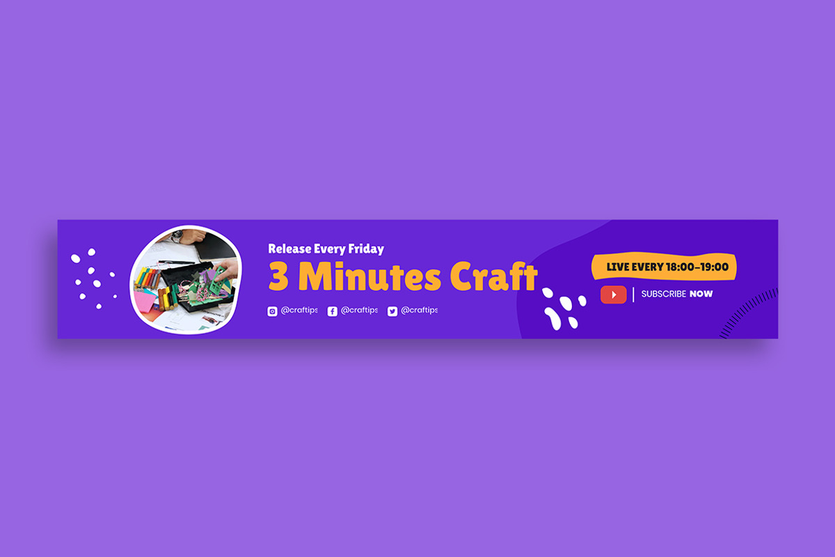 Craft Tips Youtube Cover, a Social Media Template by MikroType Std (Photo 2 of 4)