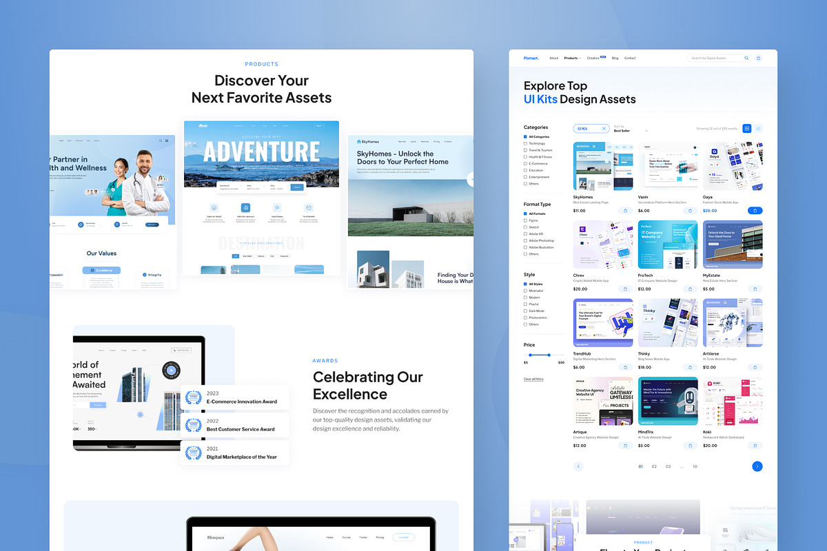 Digital Products E-Commerce Website, an UI Kit Template by peterdraw (Photo 3 of 9)