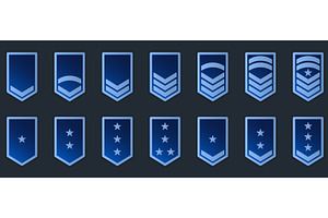 Military Badge Insignia Blue Symbols