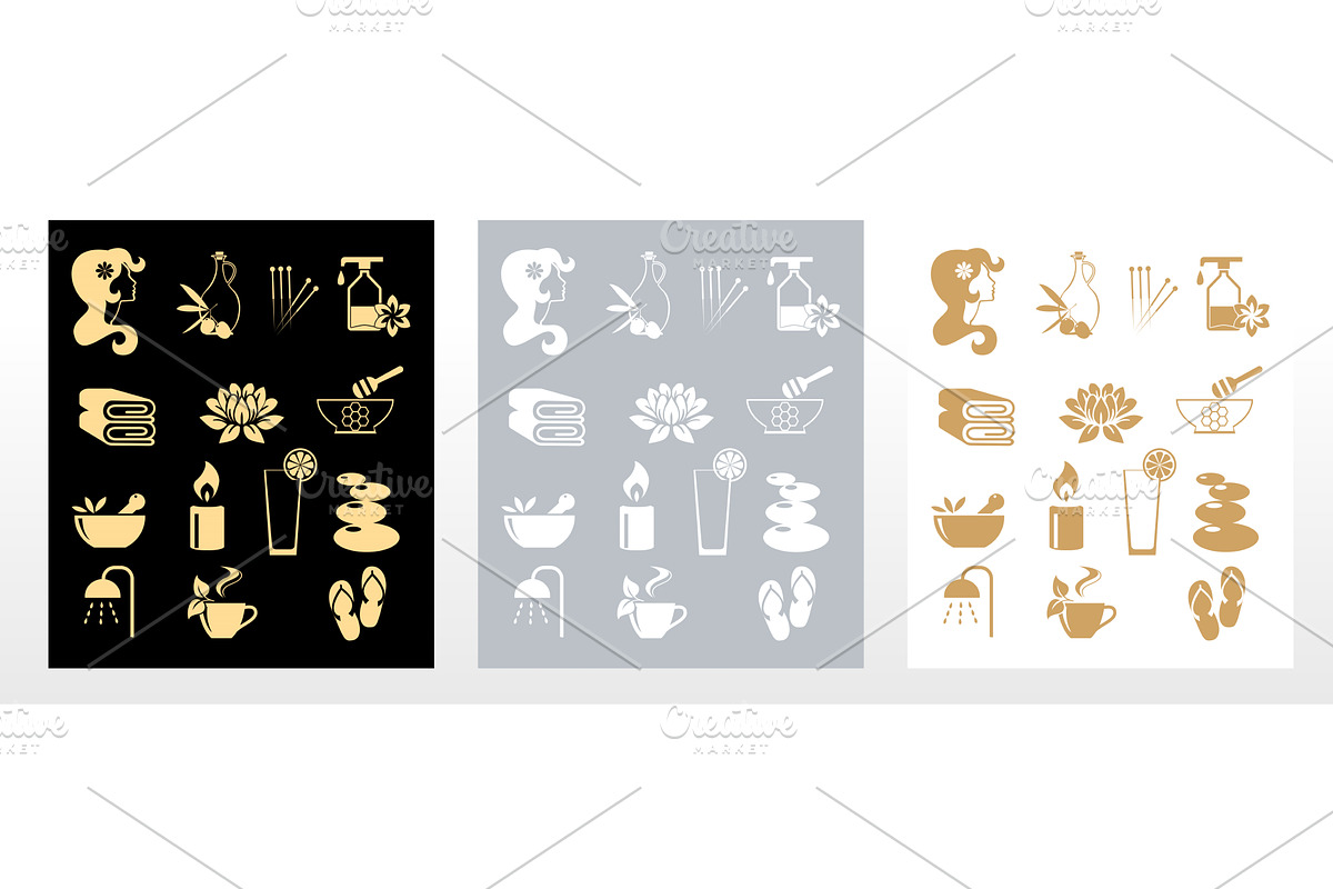 Vector black , gold and gray Spa, an Object Illustration by RODINA
