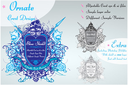 Ornamented shield design