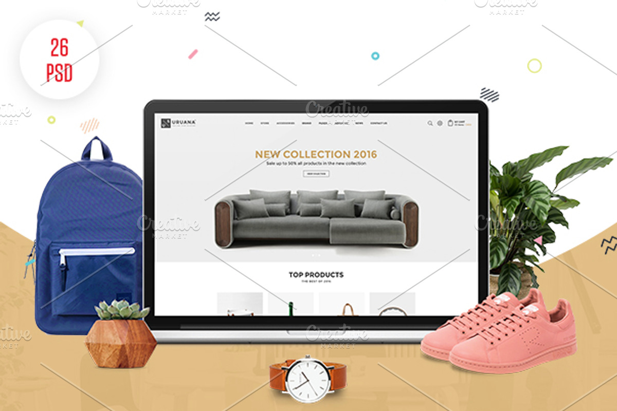 Uruana - eCommerce PSD Template, a Websites & App Template by EngoCreative.com (Photo 1 of 5)