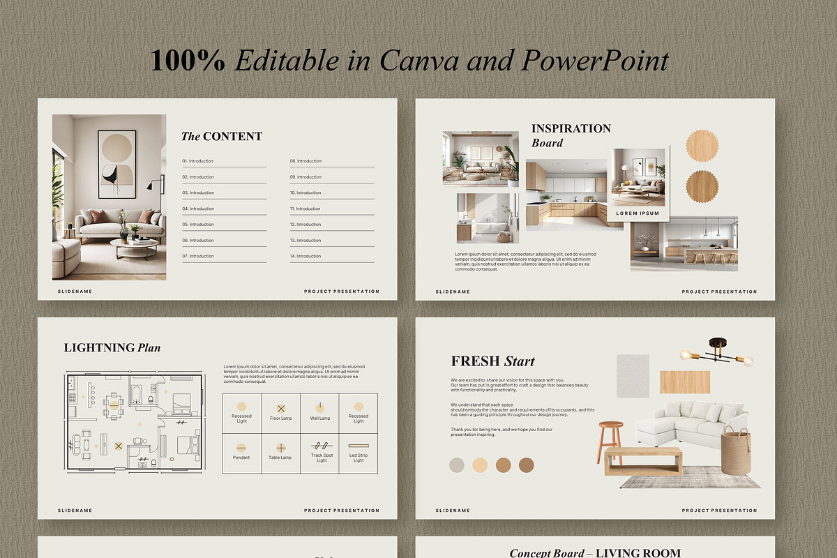Clean Interior Design Presentation preview 3