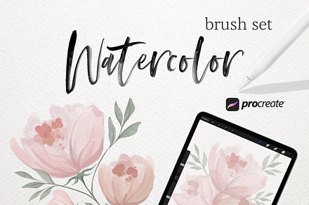 Watercolor Brushes, Procreate Brush