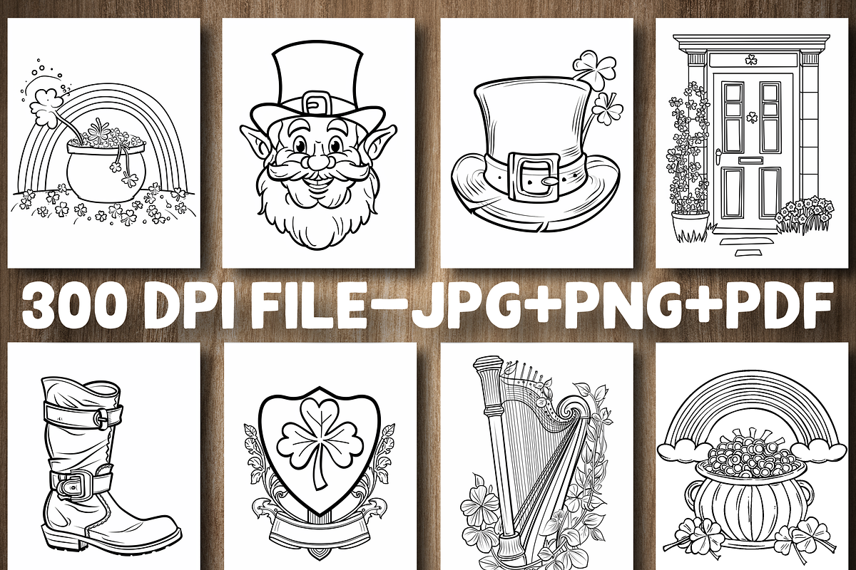 St Patrick's Day Coloring Pages, a Seasonal Illustration by Design Station (Photo 2 of 5)