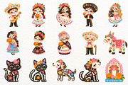 Dia de los Muertos Clipart Halloween, a Seasonal Illustration by SugarCloudStudioArt (Thumbnail 3 of 5)