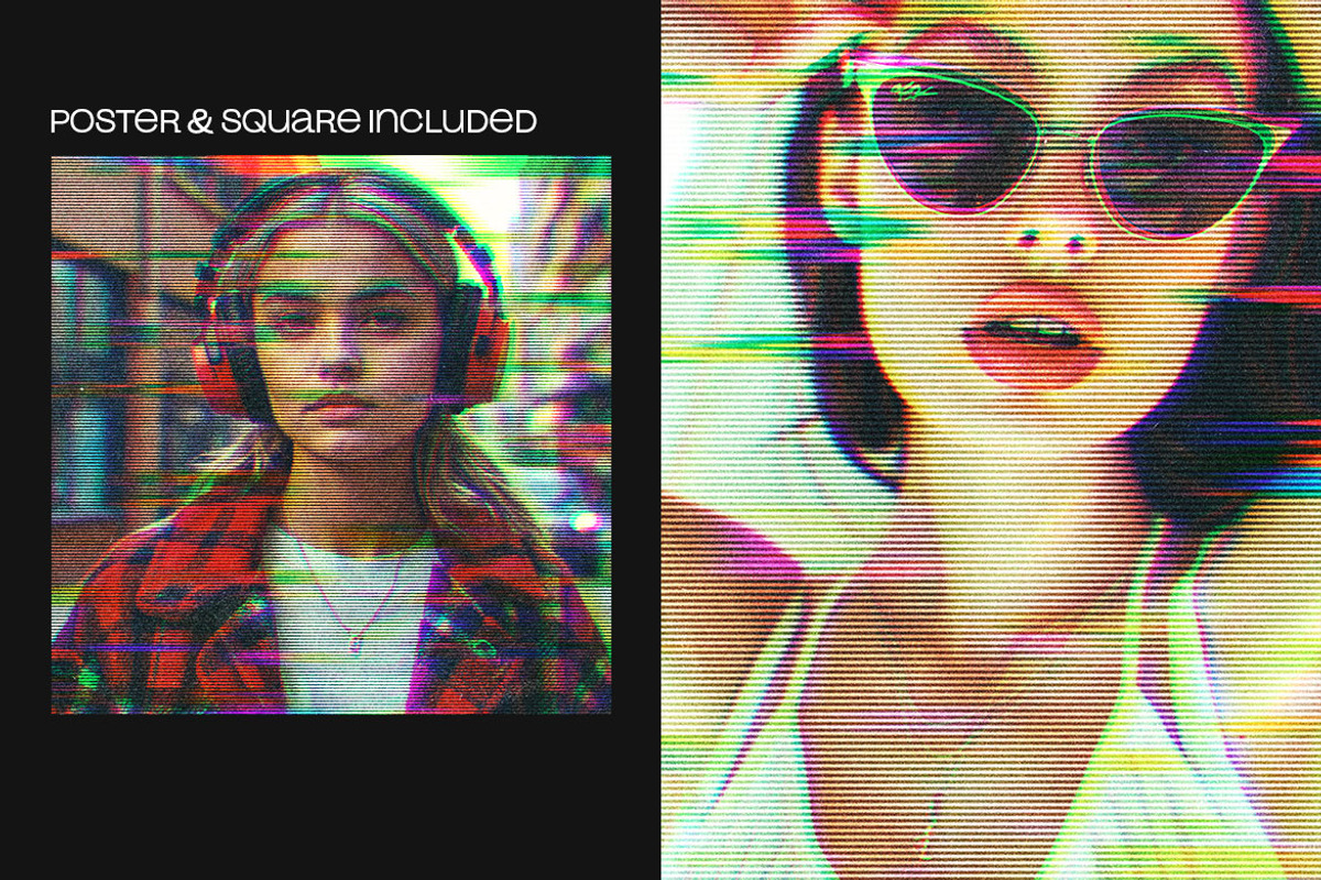 Colorful Glitch Photo Effect, a Layer Style Add-On by dokudokunomi (Photo 2 of 5)