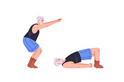 Senior people in yoga poses set, a Sport Illustration by PaperTrident (Thumbnail 5 of 7)