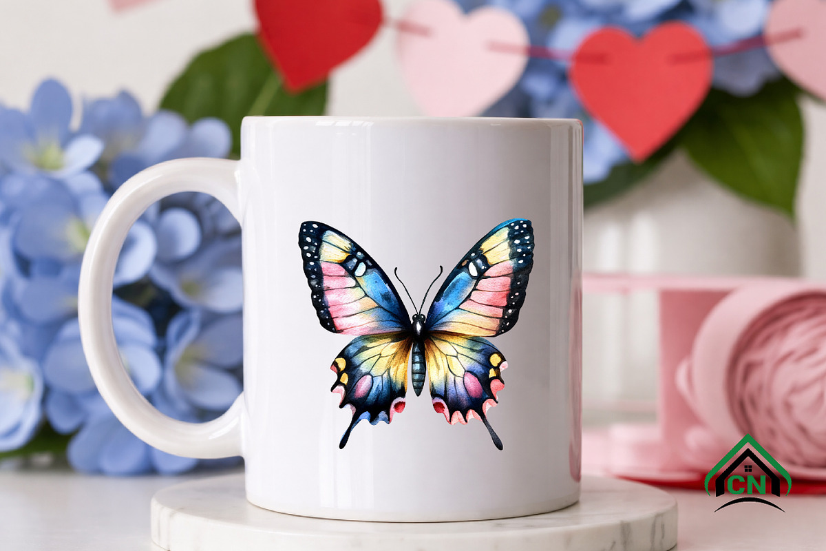 Watercolor butterflies clipart, an Illustration by Craft Nest (Photo 8 of 11)