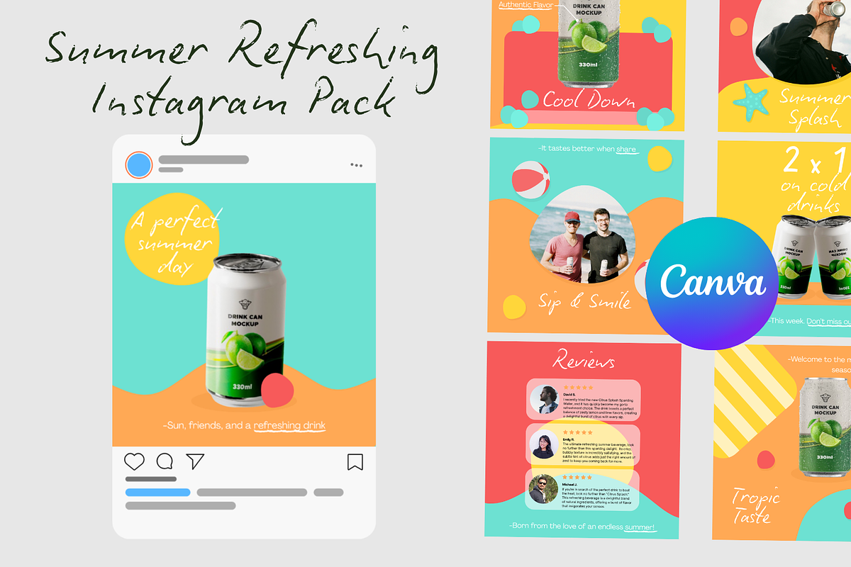 Summer Refreshing Instagram Post, a Social Media Template by Cam Design (Photo 1 of 4)