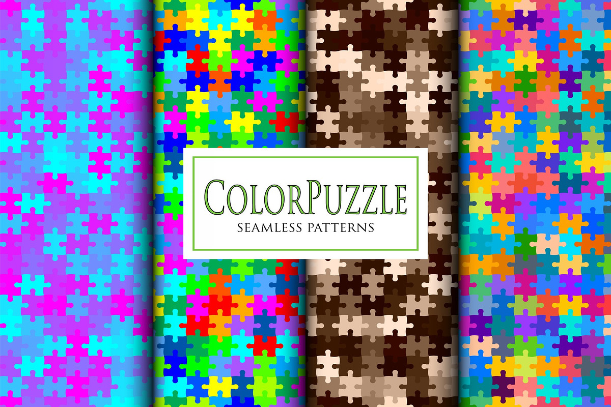 Vector jigsaw puzzle mozaic camo set, a Pattern Graphic by ArchonDigitalShop (Photo 6 of 9)