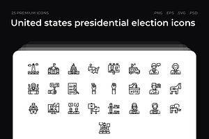 United states presidential election, an Outline Icon by Wencory