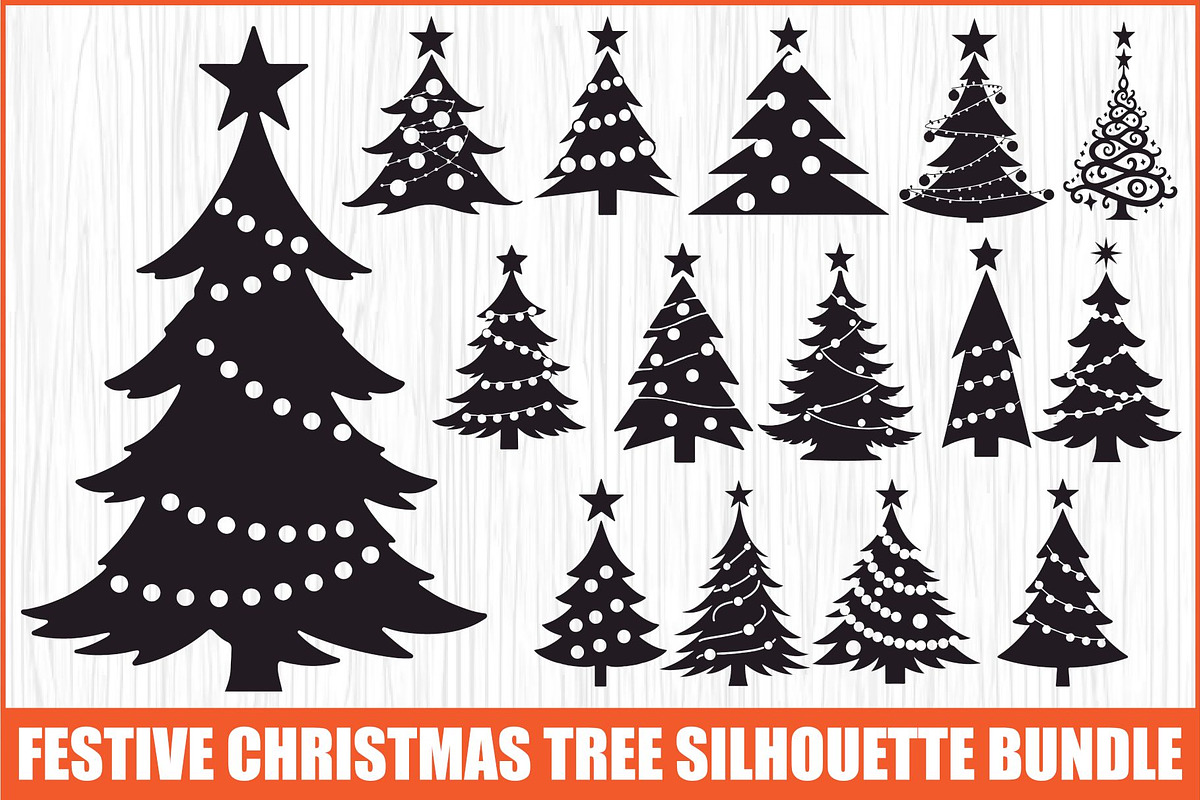 Cozy Holiday Tree Silhouette Designs, an Illustration by Gaye Art (Photo 1 of 21)