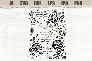 Stencil Romantic Rose