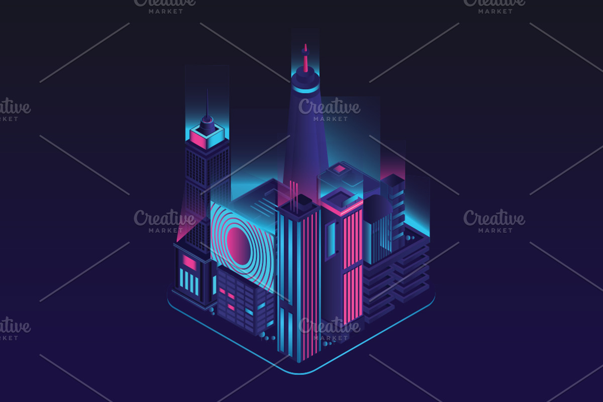 Isometric Building Set 11 Designs, a Work Illustration by Peacock_design (Photo 2 of 12)