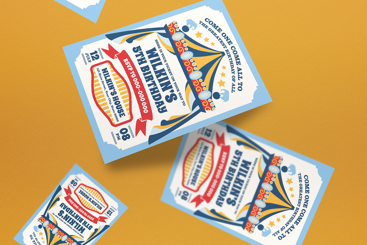 Circus Birthday Invitation, an Invitation Template by graphicook (Photo 3 of 3)