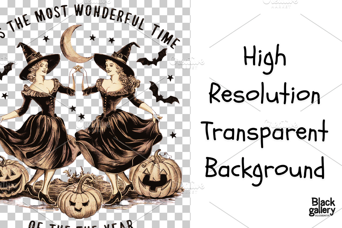 Vintage Halloween Witch PNG, a Graphic by Clipart Bloom (Photo 2 of 6)