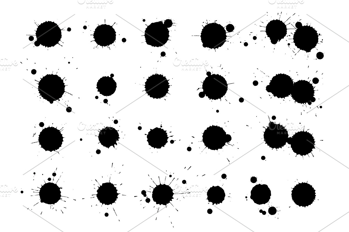 Creative isolated paint brush spots, a Decorative Illustration by the8monkey