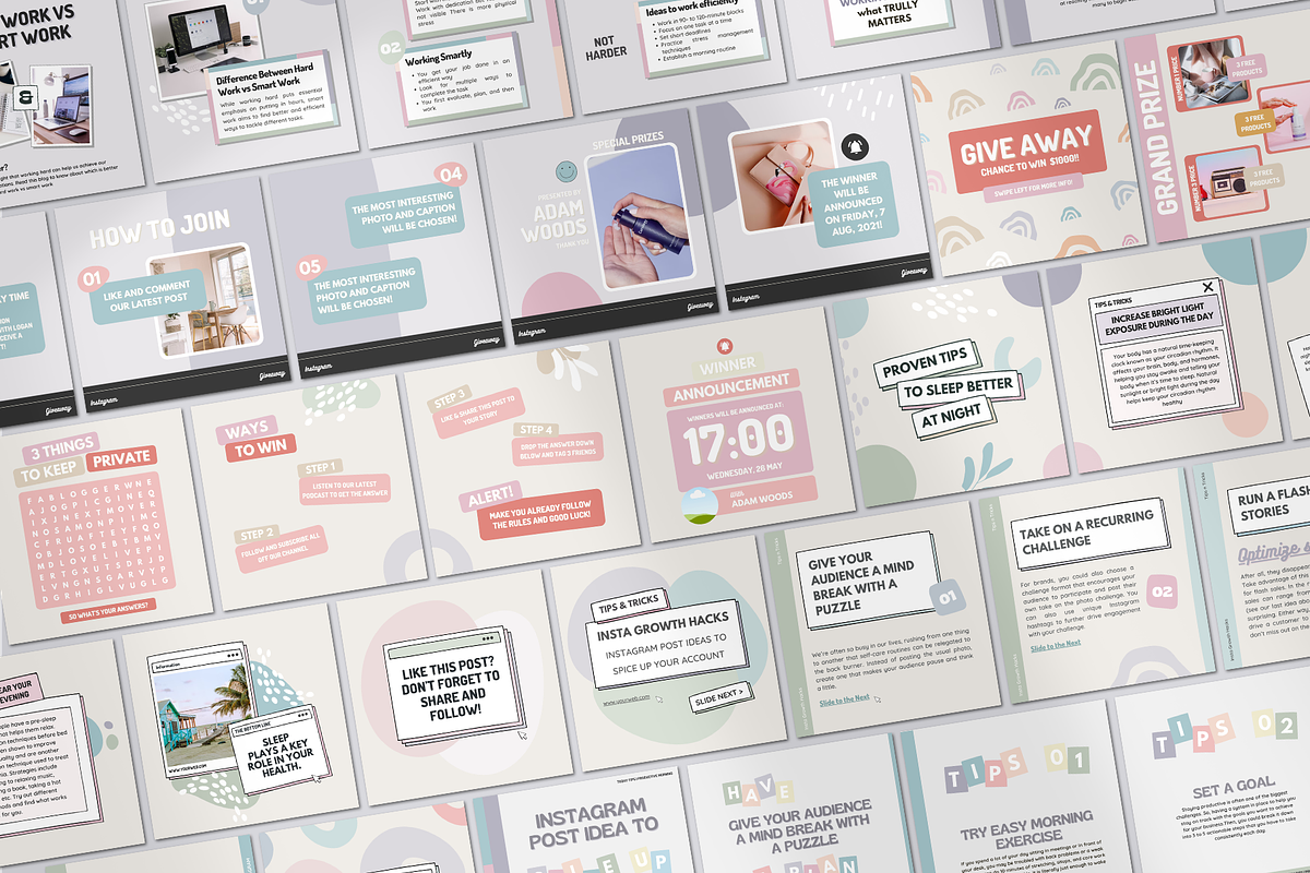 Instagram Carousel Growth Hacks, a Social Media Template by Analogi Studio (Photo 3 of 23)