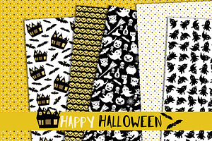 Elegant Halloween Seamless Patterns