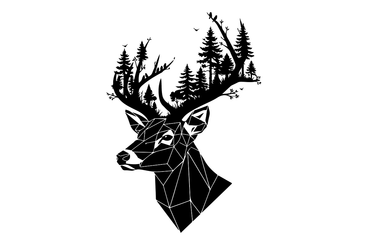 Deer Antler Silhouette Bundle, an Object Illustration by yasushie (Photo 29 of 31)