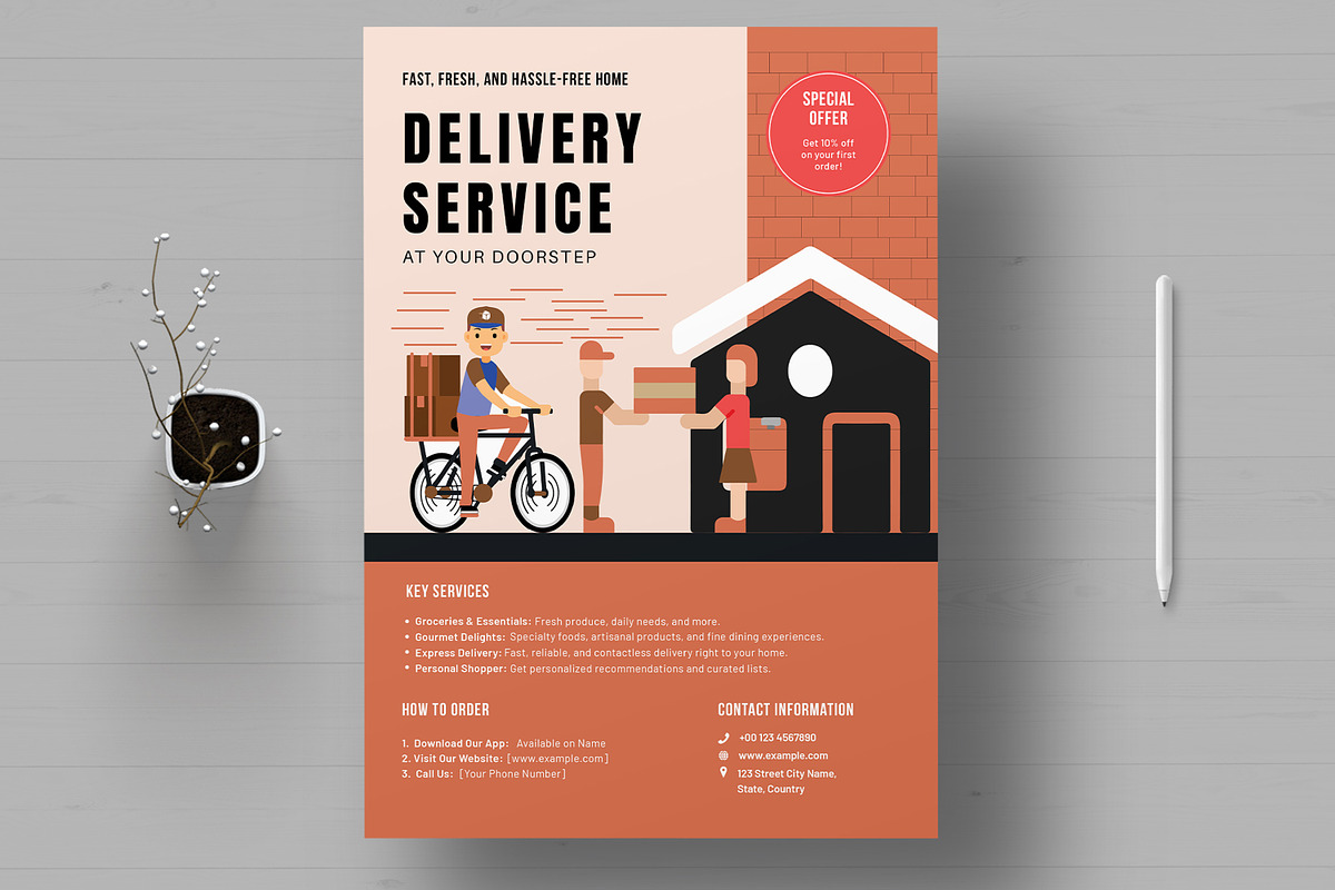 Online Home Delivery Service, a Flyer Template by MightyDesign (Photo 1 of 8)