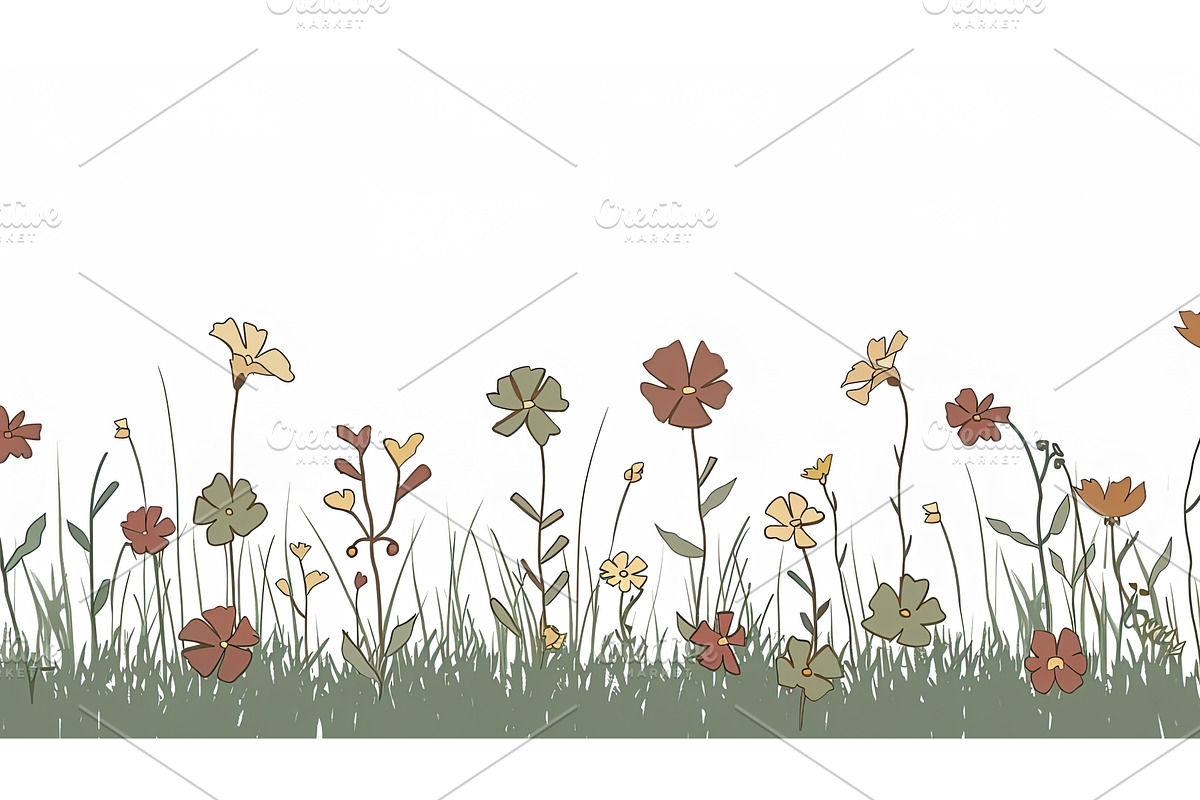 Wildflower Meadow Illustration with, an Object Illustration by Lermont51