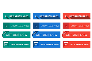 Flat Download Button-Material Design