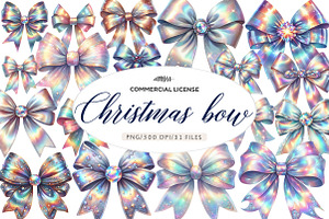 Iridescent Christmas bow, an Illustration by CreationArt
