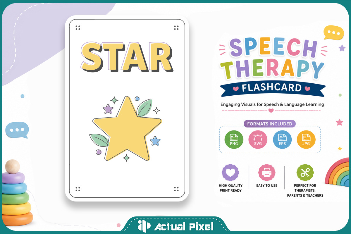 Speech Therapy Flashcard Bundle, an Education Illustration by Actual Pixel (Photo 19 of 22)