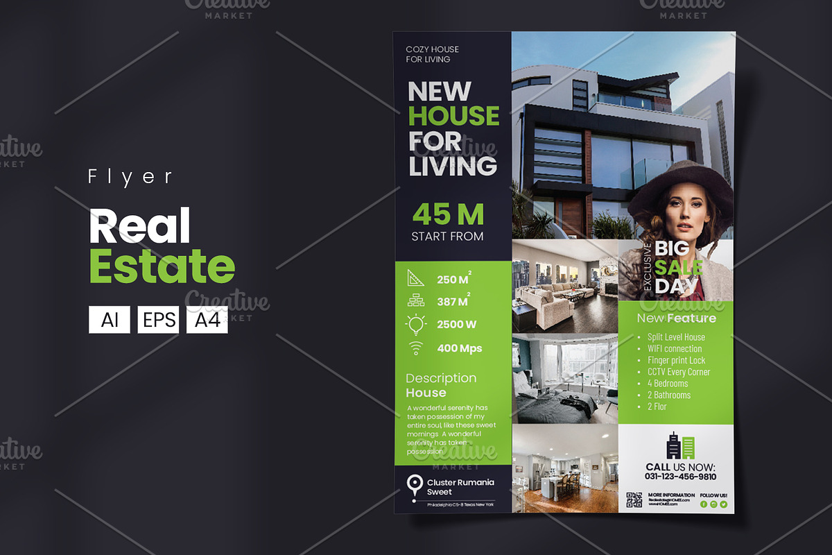 Real Estate Flyer, a Flyer Template by Stock Shape