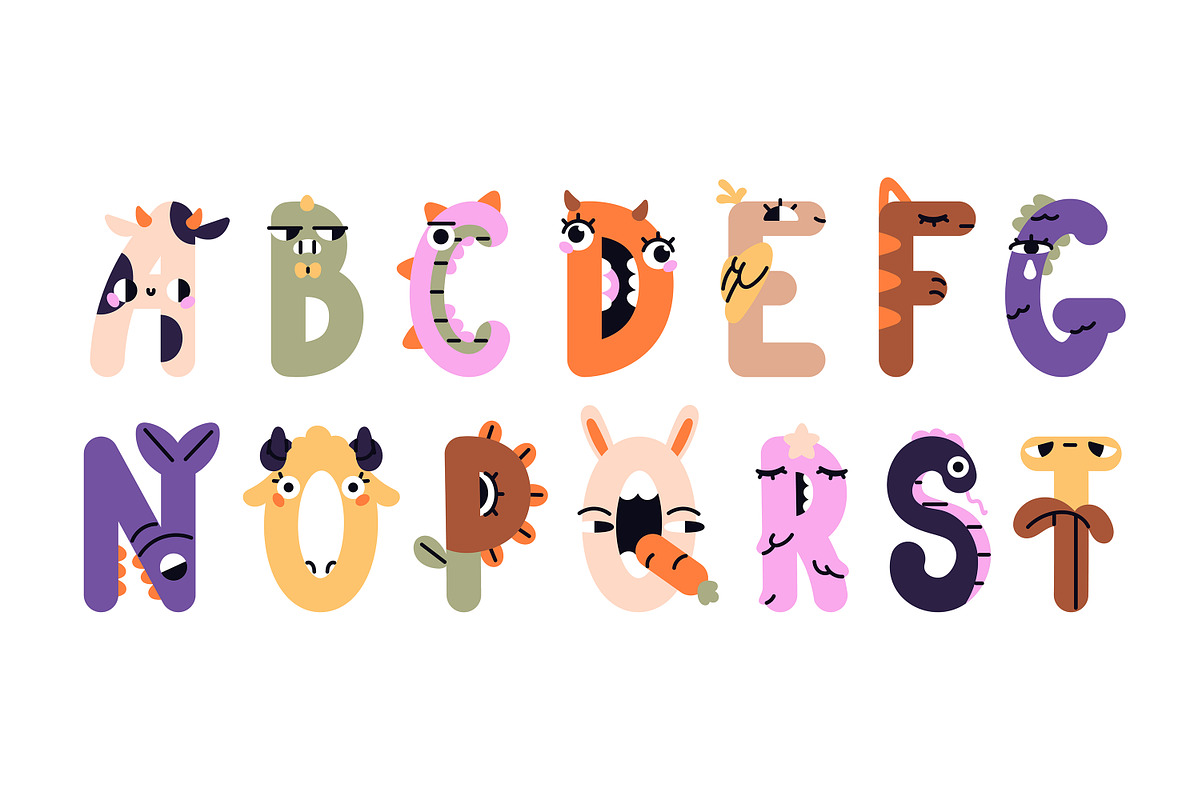 English alphabet, monsters letters, an Animal Illustration by PaperTrident (Photo 2 of 5)