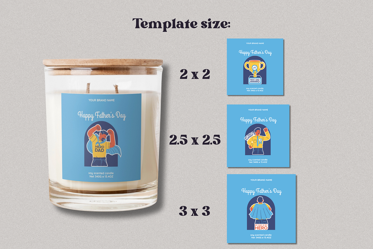 Father's Day Candle Label Template, a Branding & Logo Template by KnowyourLabel (Photo 5 of 5)