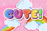 Gradient Text Effect Kawaii Font, a Templates & Theme by studiogstock (Thumbnail 3 of 4)