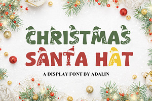 Christmas Santa Hat Display Font, a Sans Serif Font by Adalin Shop