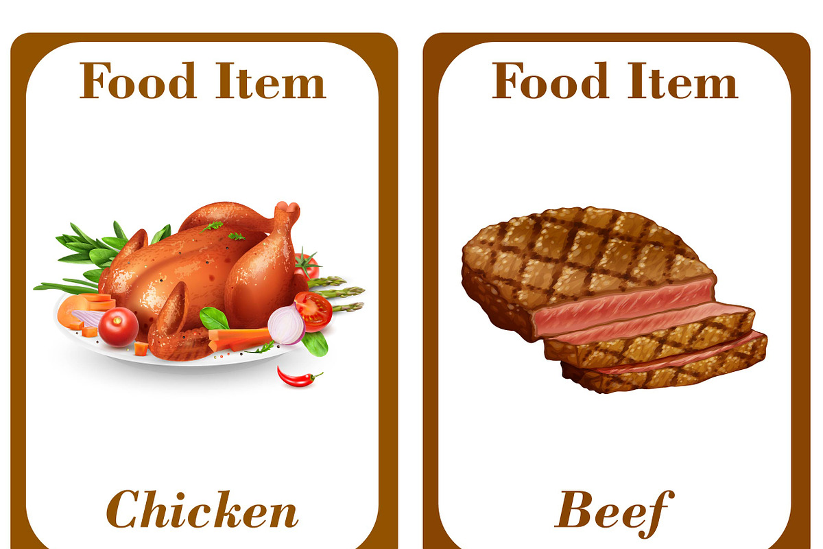 Kids Food Flash Cards, a Card Template by DigitalsDesigns (Photo 2 of 4)