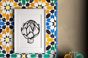Vector ink vegetables and patterns, a Background Graphic by lenavetka87 (Thumbnail 3 of 5)