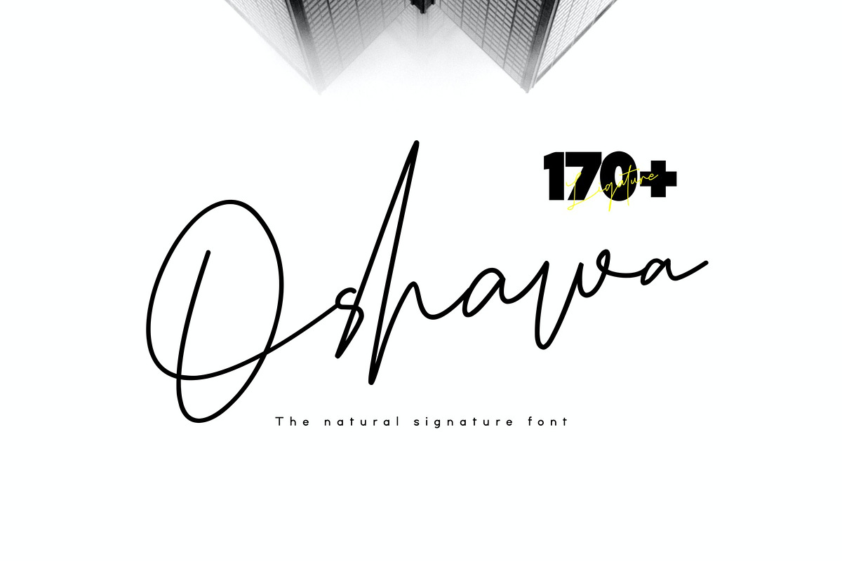 Oshawa - Professional Signature Font, a Script Font by Intuisi Creative (Photo 1 of 9)